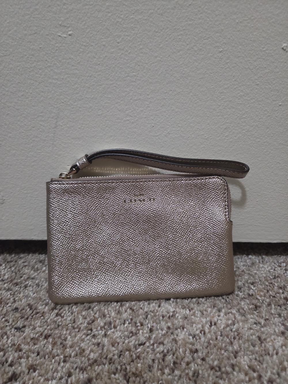 Coach Metallic Gold Wristlet Pouch
